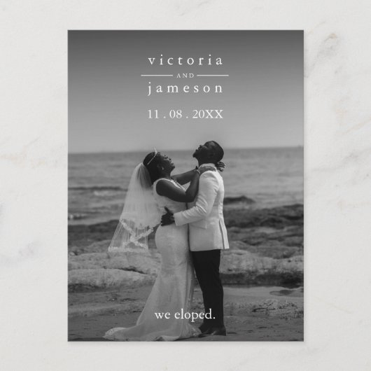 Carte Postale Juste Eloped Moderne Classique Soirée de Mariage É (Devant)