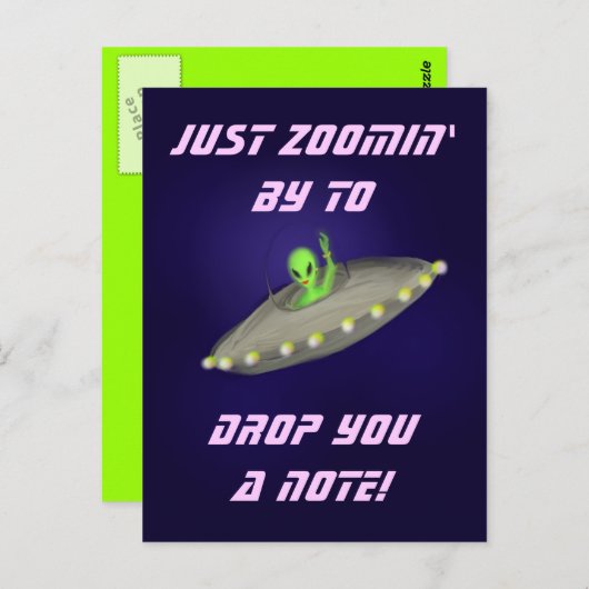 Carte Postale Juste en passant pour vous déposer un mot v2 -cart (Devant / Derrière)