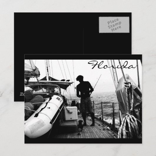 Carte Postale juste Fishin' (Devant / Derrière)