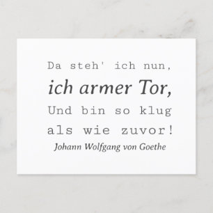 Carte Postale Juste Goethe Si intelligente qu'avant
