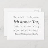 Carte Postale Juste Goethe Si intelligente qu'avant (Devant / Derrière)
