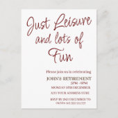 Carte Postale Juste Loisirs et beaucoup de plaisir Drôle Retrait (Devant)