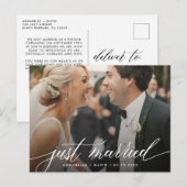 Carte Postale Juste marié Élégant Mariage Photo (Devant / Derrière)