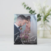Carte Postale Juste marié Élégant Mariage photo Faire-part (Debout devant)