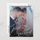 Carte Postale Juste marié Élégant Mariage photo Faire-part (Devant / Derrière)
