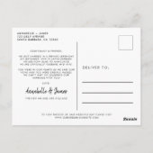 Carte Postale Juste marié Élégant Mariage photo Faire-part (Dos)