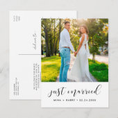 Carte Postale Juste marié Elegant photo faire-part (Devant / Derrière)