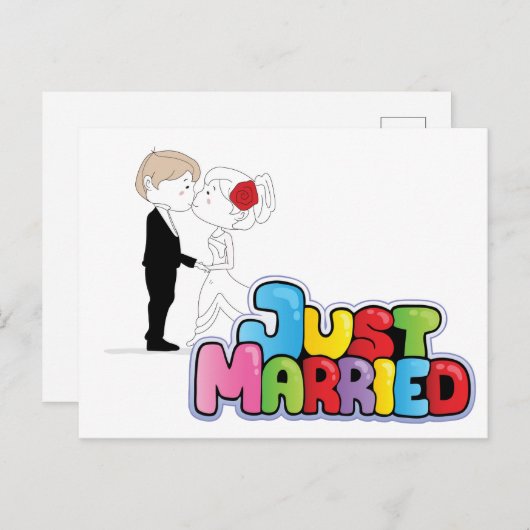 Carte Postale Juste marié Faire-part (Devant / Derrière)