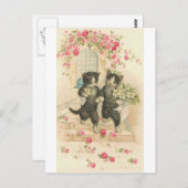 Carte Postale Juste marié Kitty Chats (Devant / Derrière)