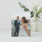 Carte Postale Juste marié Mariage moderne photo Faire-part (Debout devant)