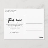 Carte Postale Juste marié Mariage photo Merci (Dos)