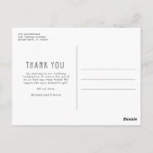 Carte Postale Juste marié Mariage photo Merci (Dos)