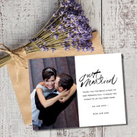 Juste marié Mariage photo Merci