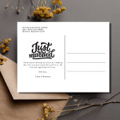 Carte Postale Juste marié Mariage photo Merci