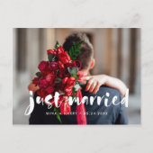 Carte Postale Juste marié Modern script mariage photo (Devant)