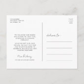 Carte Postale Juste marié Modern script mariage photo (Dos)