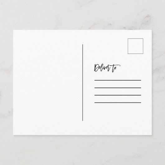 Carte Postale Juste Marié Moderne Brush Script Mariage photo (Dos)