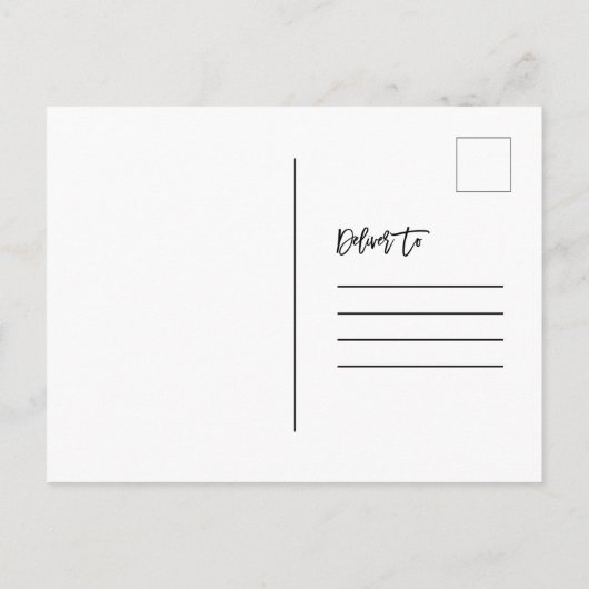 Carte Postale Juste marié Moderne Pinceau Script Mariage Photo (Dos)