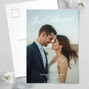 Carte Postale Juste Marié Photo Mariage moderne Faire-part