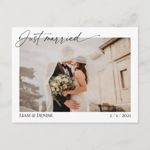 Carte Postale Juste Marié Script Mariage Elopement