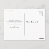 Carte Postale juste marié simple mariage faire-part (Dos)