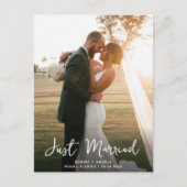 Carte Postale juste marié simple mariage faire-part (Devant)