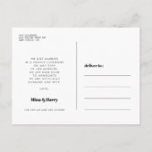 Carte Postale Juste marié Vintage script photo (Dos)