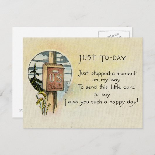 Carte Postale Juste parce que Postcard (1921) (Devant / Derrière)