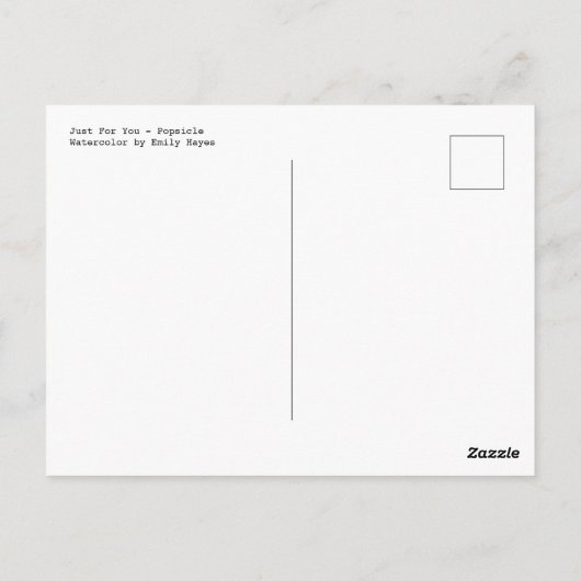 Carte Postale Juste pour vous - Popsicle (Dos)