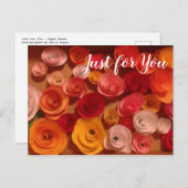 Carte Postale Juste pour vous - Roses papier (Devant / Derrière)