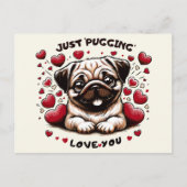 Carte Postale Juste 'Pugging' Vous aimez (Devant)