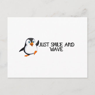 Carte Postale juste sourire et saluer