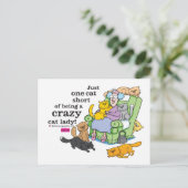 Carte Postale Juste Un Chat À Moins D'Être Une Dame Crazy Chat (Debout devant)
