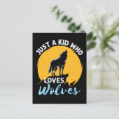 Carte Postale Juste un enfant qui aime les loups Wolf Lover (Debout devant)
