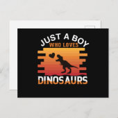 Carte Postale Juste un garçon qui aime Dinosaur | Design de dino (Devant / Derrière)