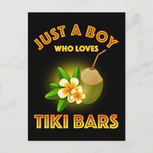 Carte Postale Juste Un Garçon Qui Aime Les Bars Tiki (Devant)
