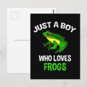 Carte Postale Juste un garçon qui aime les grenouilles (Devant / Derrière)
