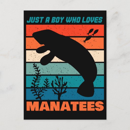 Carte Postale Juste Un Garçon Qui Aime Les Manates - Retro Anima (Devant)