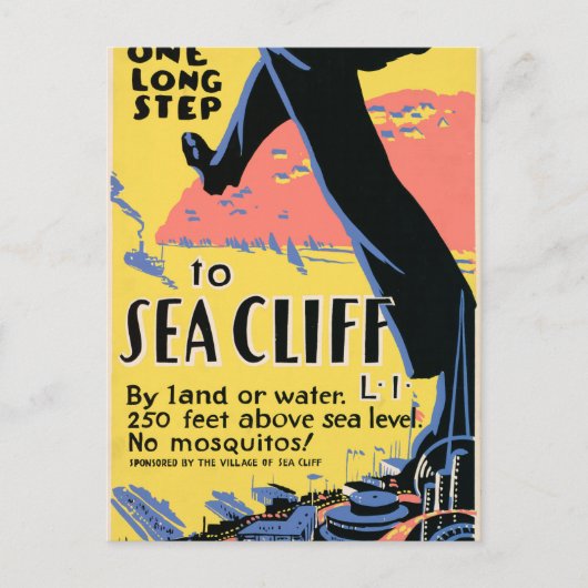 Carte Postale Juste un long pas vers Sea Cliff (Devant)