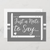 Carte Postale Juste un mot pour dire gris blanc (Devant / Derrière)