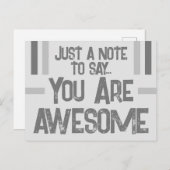 Carte Postale Juste un mot vous êtes formidable gris (Devant / Derrière)