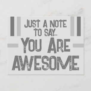 Carte Postale Juste un mot vous êtes formidable gris