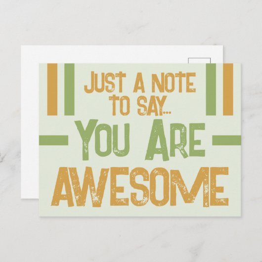 Carte Postale Juste un mot vous êtes génial or vert (Devant / Derrière)