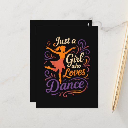 Carte Postale Juste un qui aime danser la danse (Devant/Arrière en situation)
