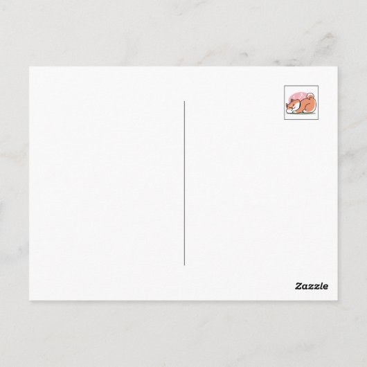 Carte Postale Juste un Shiba allongé bas : mignonne conception S (Dos)