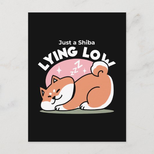 Carte Postale Juste un Shiba allongé bas : mignonne conception S (Devant)
