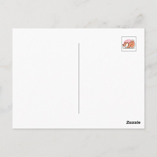 Carte Postale Juste un Shiba allongé bas : mignonne conception S (Dos)