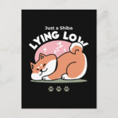 Carte Postale Juste un Shiba allongé bas : mignonne conception S (Devant)