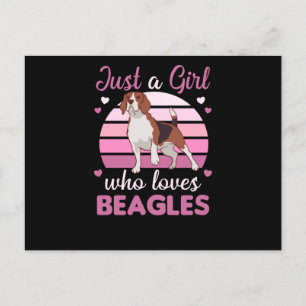 Carte Postale Juste une fille qui aime Beagle - Doux chien Beagl