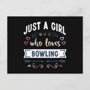 Carte Postale Juste une fille qui aime Bowling Drôle cadeaux